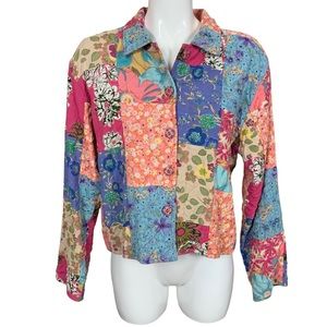 Casual Studio Multi Colored Floral Button Down Jacket Medium